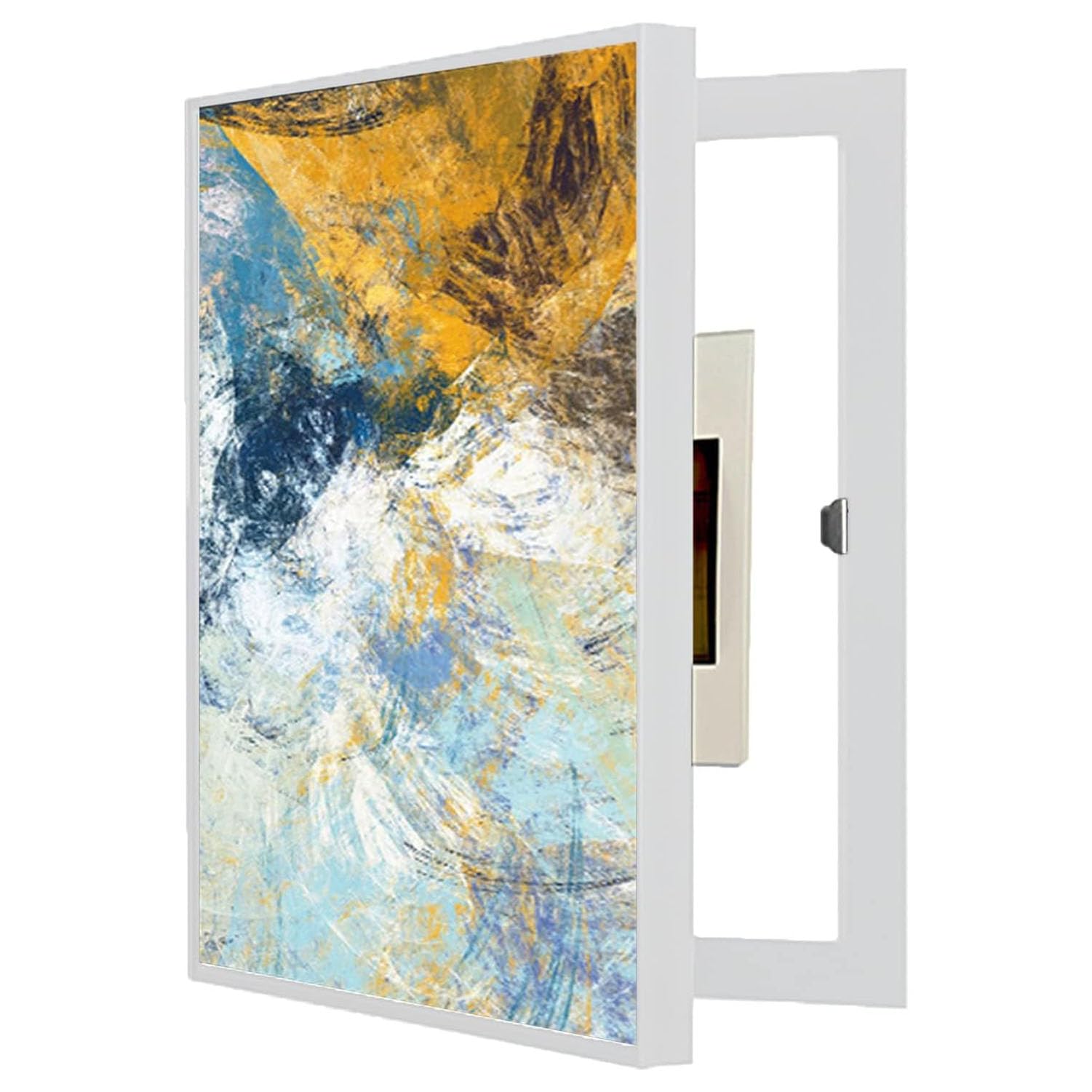 IQOAIJ Copertura Quadro Elettrico Decorativa Nascondi Contatore Quadri Copri Contatori Elettrici da Parete,4,black40X50cm
