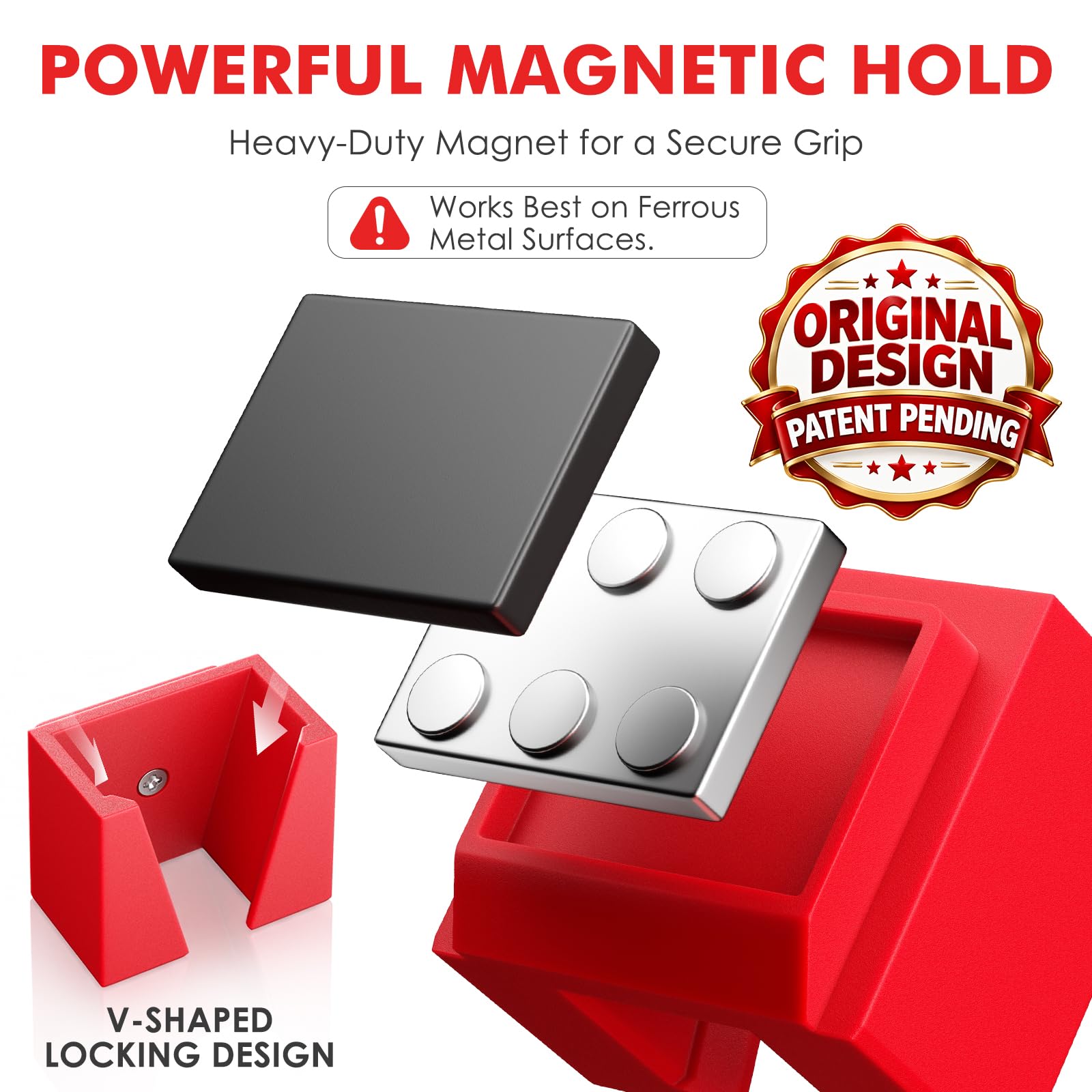 Wall-Mounted Magnetic Ratchet Set, 3-Pack, 1/4", 3/8", 1/2" Holders — Amazon image 5