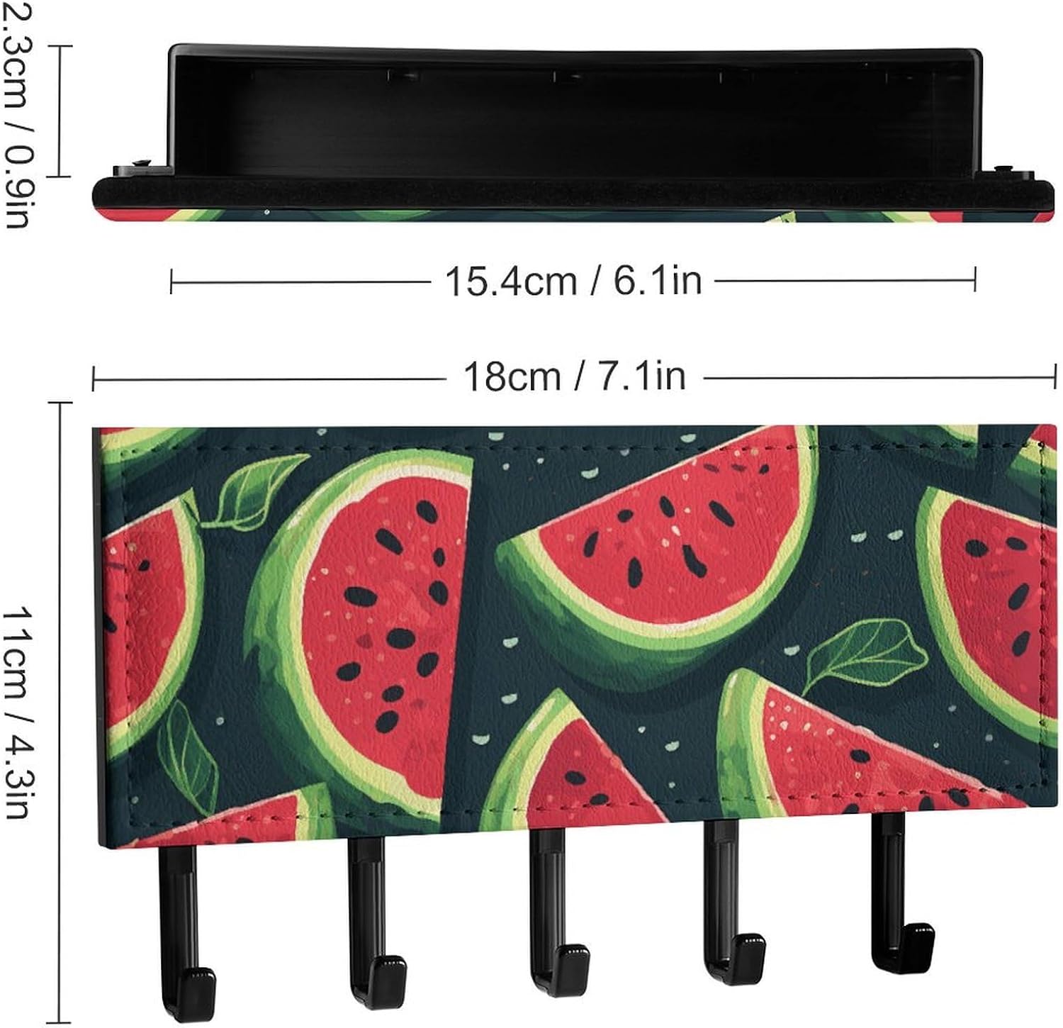 Red Watermelon Key Holder Wall Mounted, Adhesive Key Rack image 2