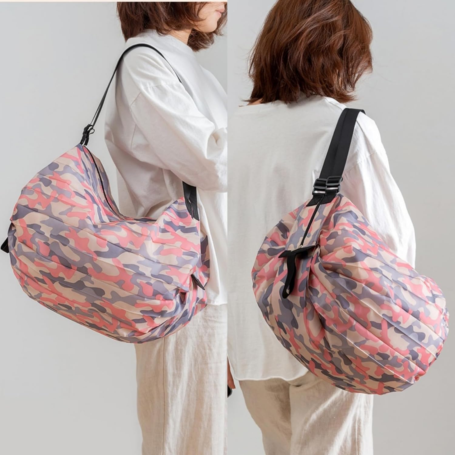 2PCS Travel Shoulder Bag Reusable Grocery Bags Foldable Shopping Bags Waterproof Pouch Bags Sports handbag - Image 2