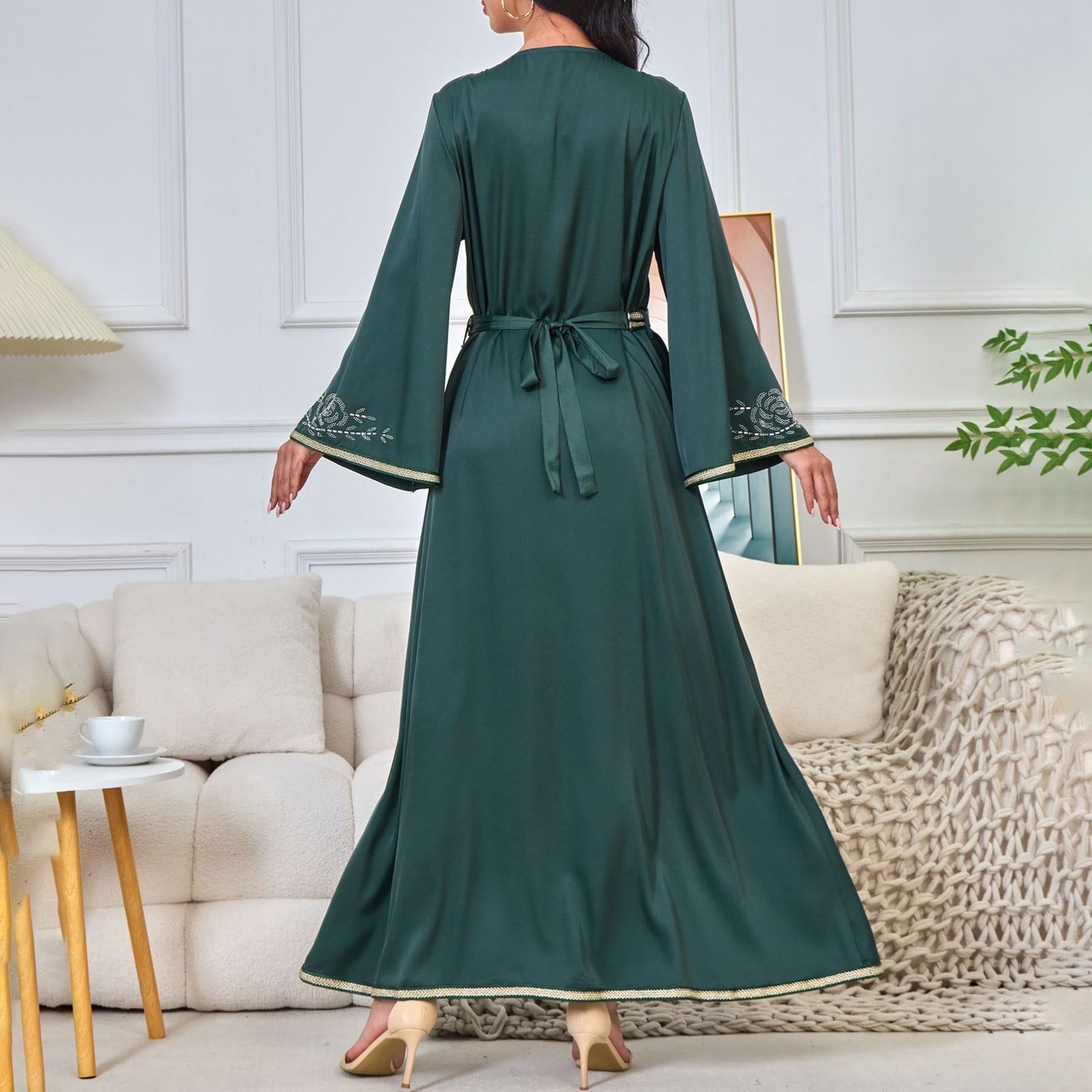 Abiti musulmani da donna medievale maniche lunghe abito floreale rinascimentale tradizionale con stampa floreale complicato abito gotico per feste di nozze e feste Ramadan