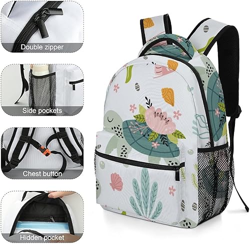 Miniatura 5 de Cartoon Anck Cute Trup, Lightwng Tra Work and Business 16 pulgadas, Tortuga, Mochilas Daypack
