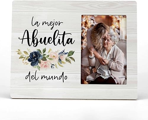 FONDCANYON La Mejor Abuelita Del Mundo Marco de Fotos con Imagen en Español, Marcos de Fotos de Abuelita Abuela, Regalos del Día de la Madre para