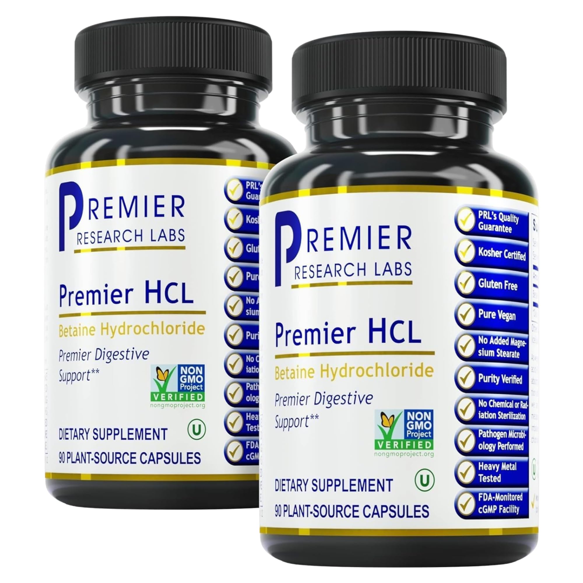 PREMIER RESEARCH LABS HCL - Provides Superior Digestive Support And Promotes Whole Body Detox (90 Capsules -PACK OF TWO)