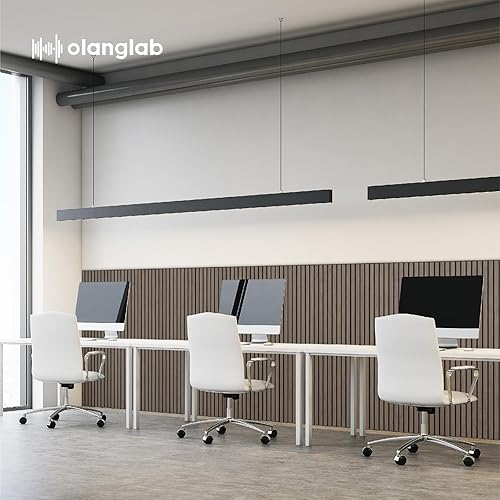 Miniatura 7 de Olanglab Paneles de pared acústicos de chapa de madera, paquete de 6, paneles de pared absorbentes de sonido de 23.6 x 47.2 pulgadas para decoración