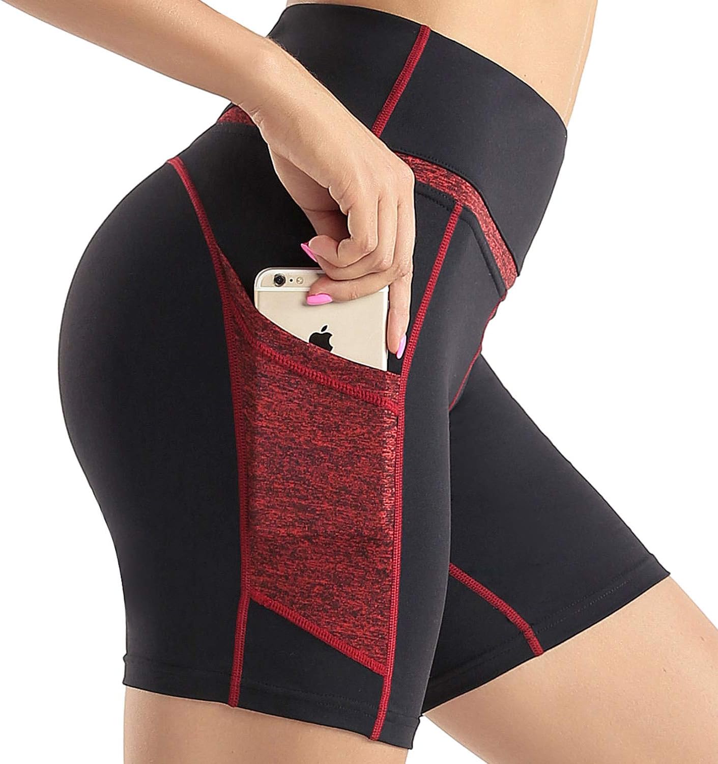 Sunzel Women's Biker Shorts with Hidden Scrunch, High Waisted Butt Lifting Gym Workout Yoga Running Shorts with Tummy Control