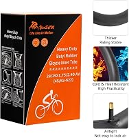 YunSCM set 2 camere de aer pentru bicicletă 29 inch, 45/62-622, valvă AV 32 mm, ranforsate, compatibile cu 29x1.75/1.95/2.10/2.25/2.35/2.40 7