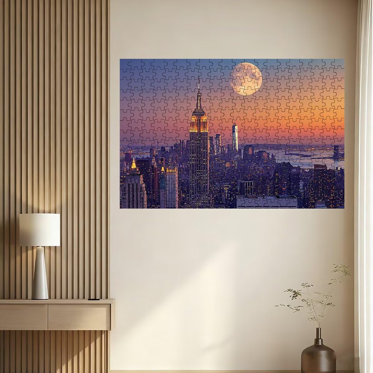 5000 sztuk puzzli dla dorosłych, Nowy Jork puzzle dla dorosłych, 5000 sztuk, księżycowa łamigłówka, wymagająca gra dla całej rodziny, klasyczne drewniane układanki, odpowiednie do wystroju wnętrz