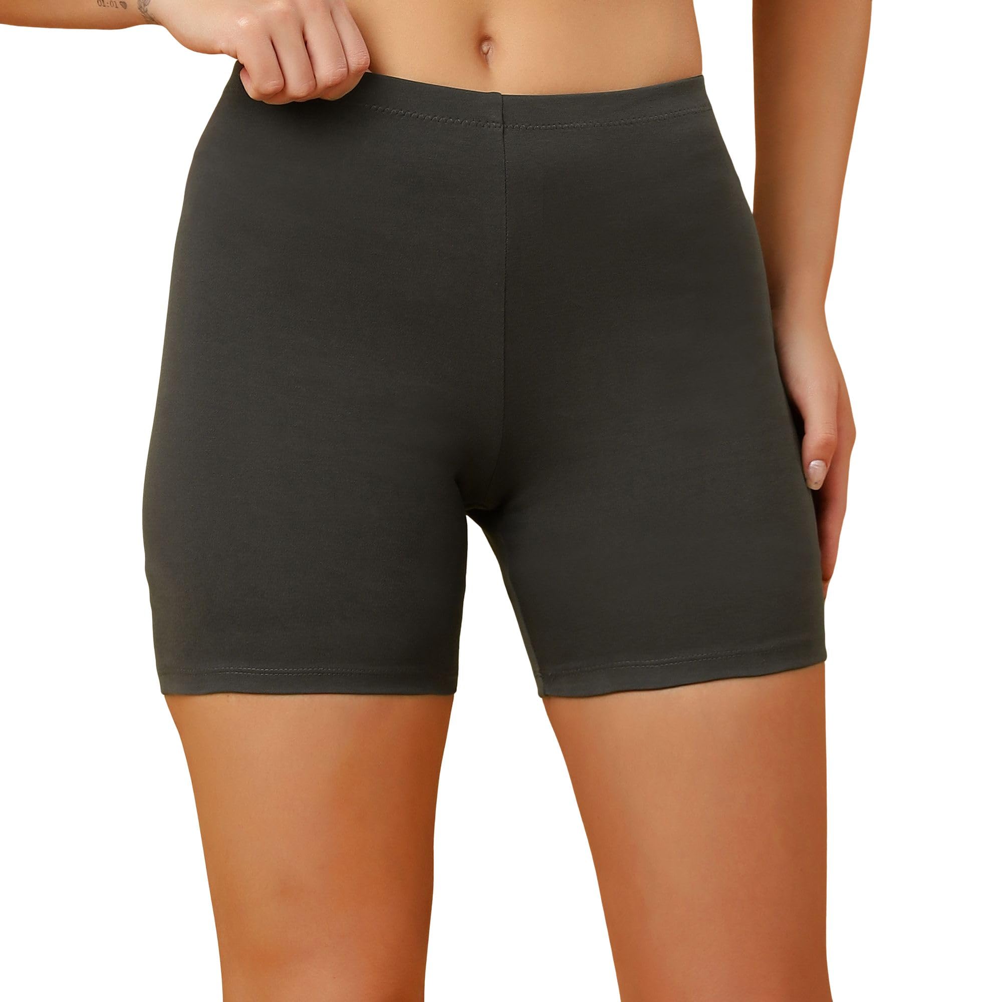soie Women Mid Rise Breathable Cotton Spandex Mid Thigh Length Cycling Shorts-picture-16