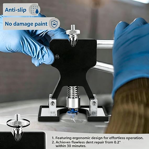 PDR TOOLS Car Dent Puller Kit, 79PCS Dent Repair Tool, Paintless Dent Removal Kit with Black Metal Dent Lifter and Bridge Puller for Auto Body Dent Remover, Home DIY Repair