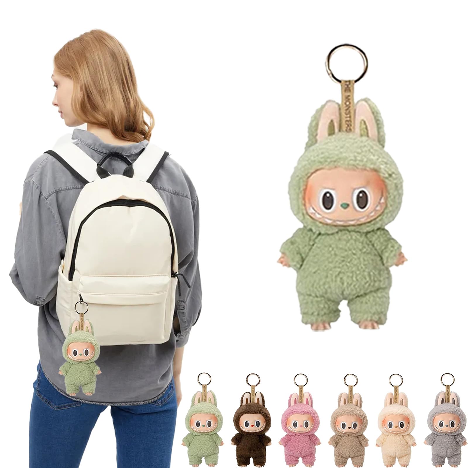 Labubu Popmart Plush Keychain, Labubu Plush Keyring, Labubu Plush Doll, Gifts for Boys and Girls