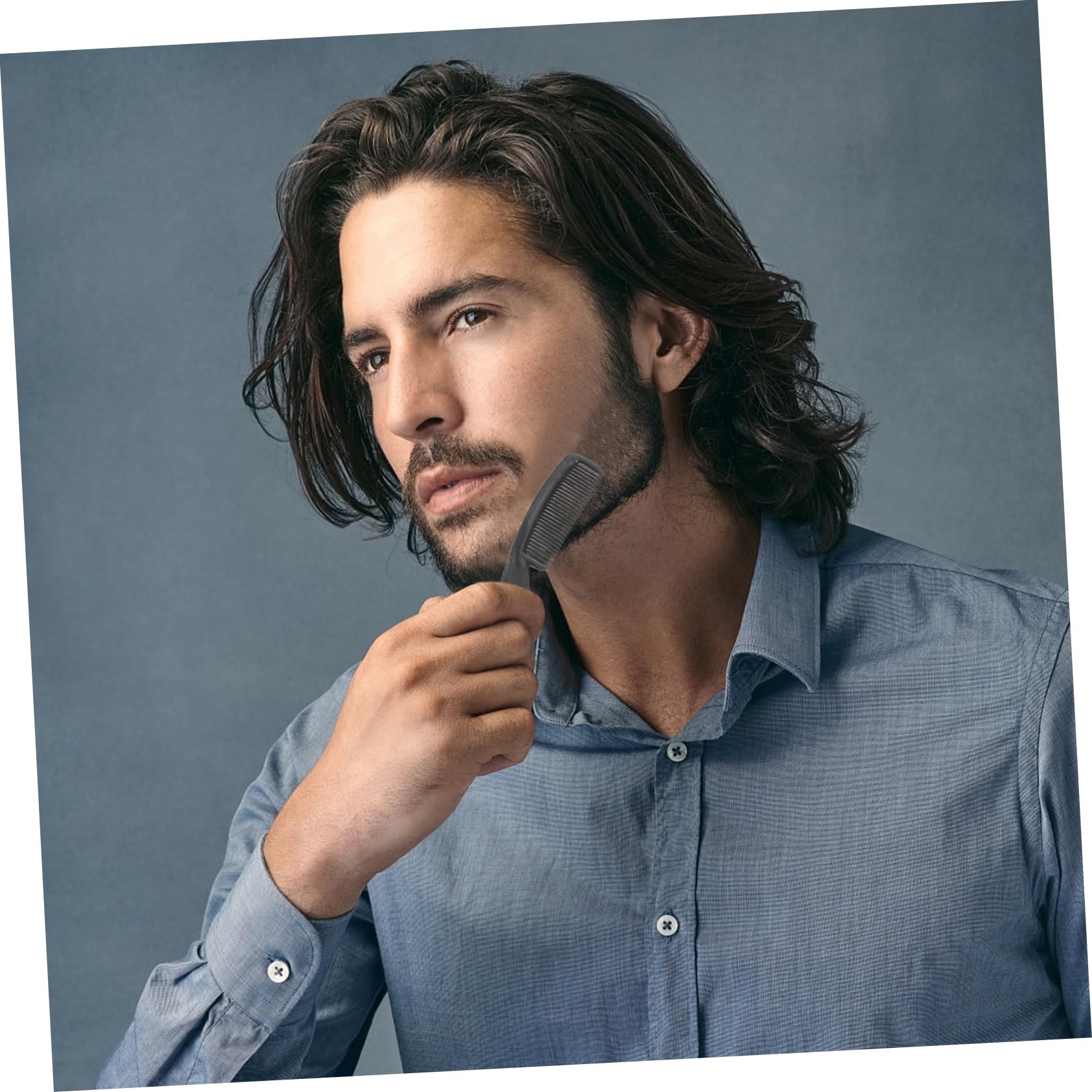 CALLARON 1set Beard Trimming Scissors Set with Pu Leather Storage Bag Stainless Steel Shears for Eyebrow Grooming Portable Durable Tool for Barbershop and Home Use 3pcs