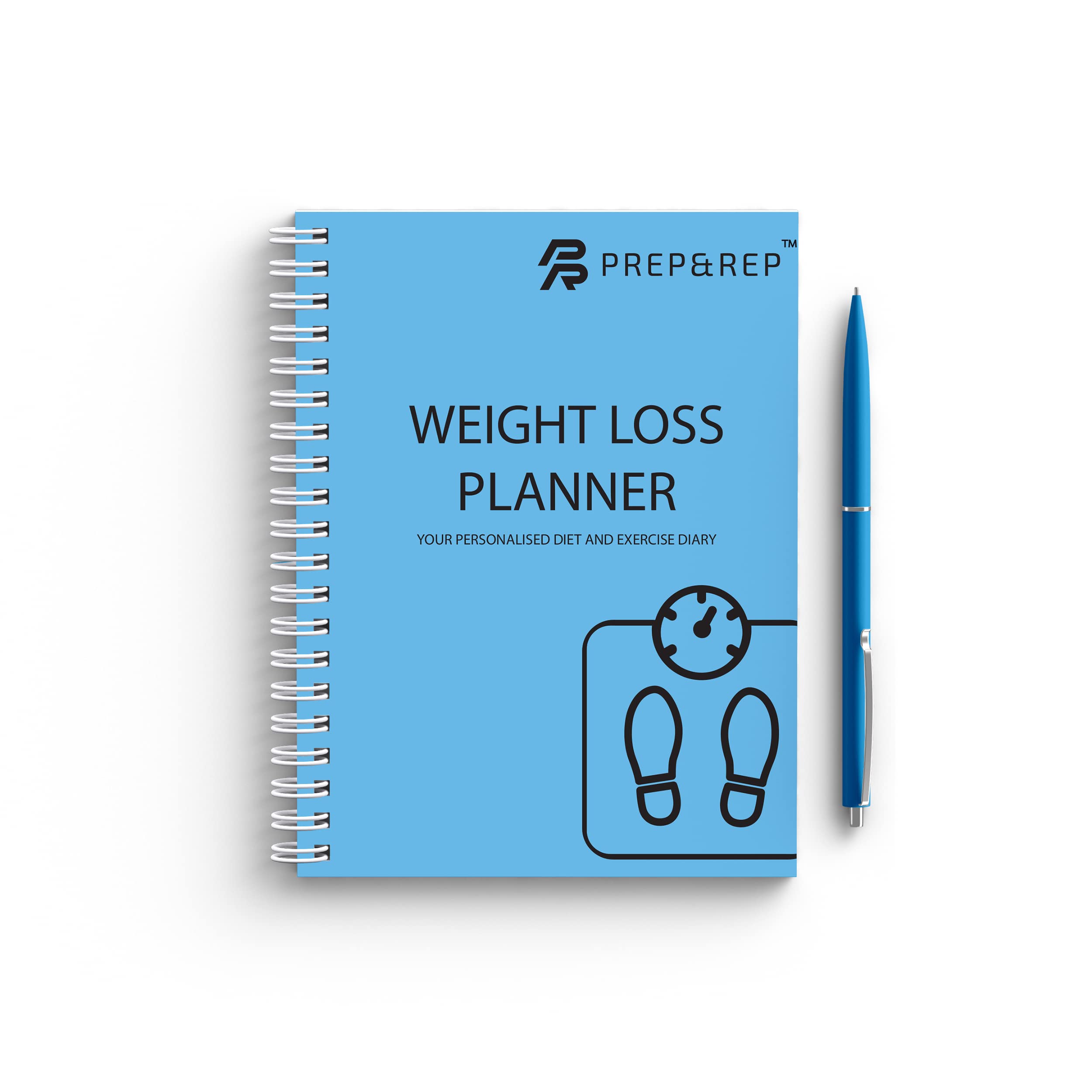 Prep and Rep Weight Loss Planner | 6 Month Personalised Food and Exercise Diary | Wellness Journal Food Diary | A5 Weekly Meal Planner Pad | Track Your Weight Loss Progress