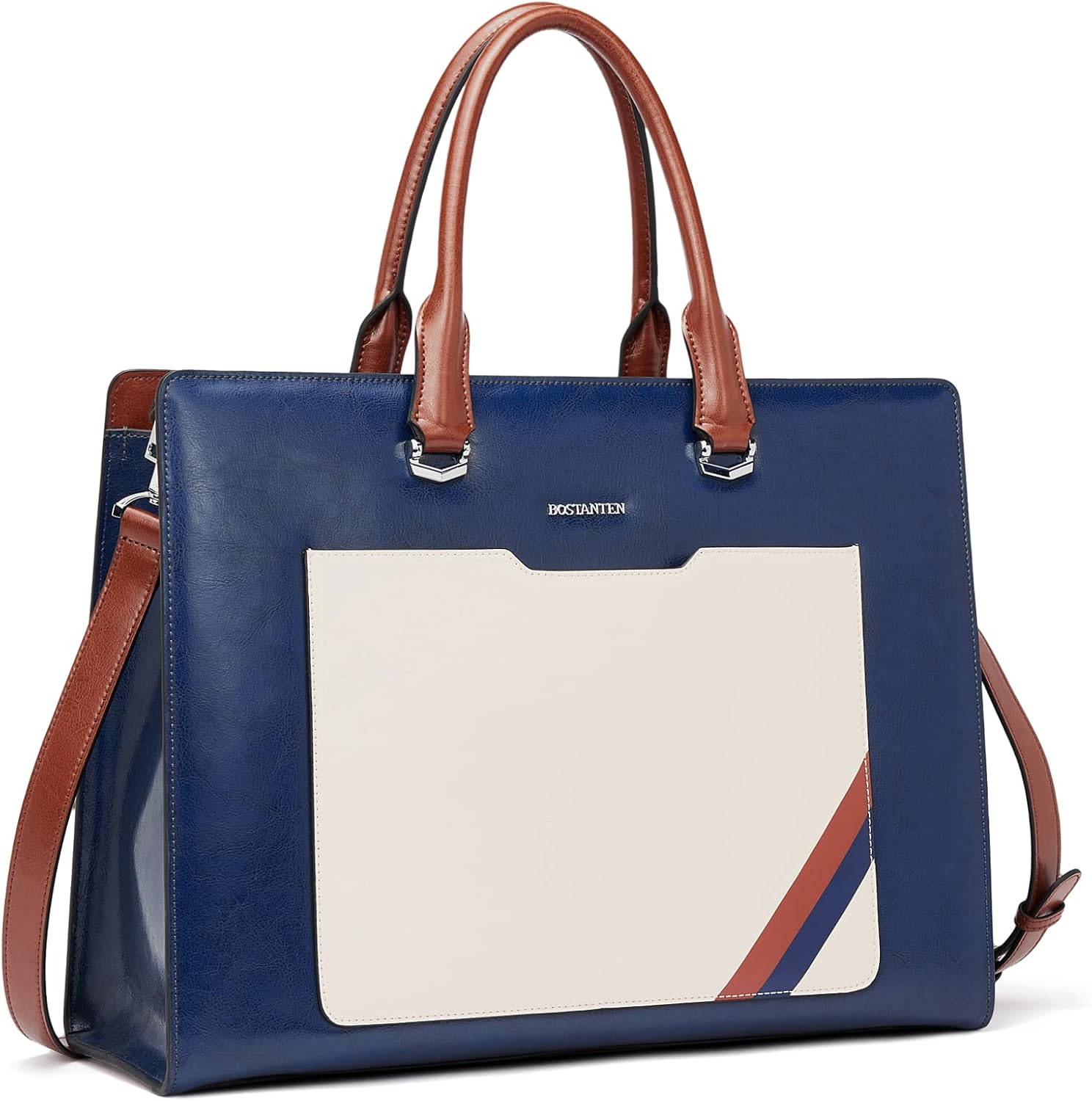 BOSTANTEN Briefcase for Women 15.6 Inch Genuine Leather Laptop Briefcase Shoulder Work Tote Bag Purse