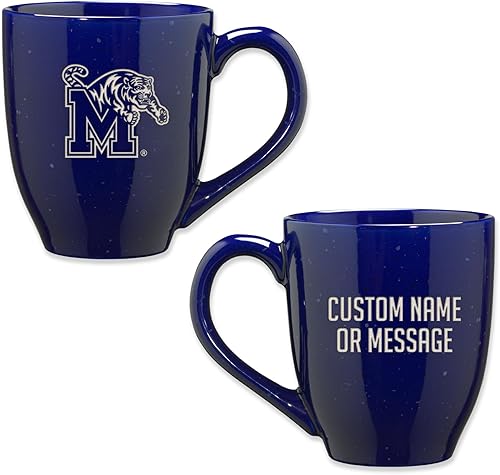 Miniatura 20 de Rico Industries NCAA UCLA Bruins Royal Blue - Taza de café de cerámica moteada grabada con láser de 16 onzas