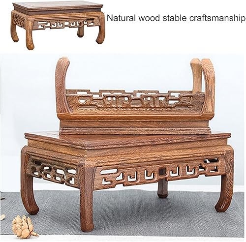 Miniatura 4 de Mesa rectangular de meditación altar mesa de santuario pequeño mesa baja de madera para decoración de escultura de Buda mesa de té japonés jarrón