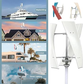 Wind Turbine Generator Kit, 12000W 3-Blade Windmill for 12V/24V/48V Systems, Includes Solar-Wind Hybrid Controller for Off-Grid Home Power Generation