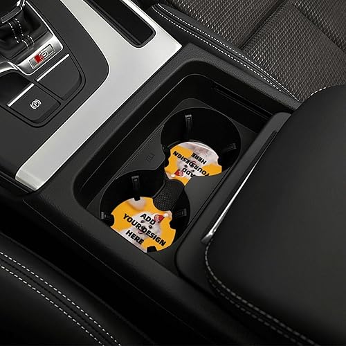 Miniatura 2 de Posavasos personalizados para portavasos de automóvil, 2 posavasos personalizados para añadir tu diseño, foto, logotipo, texto, tapete