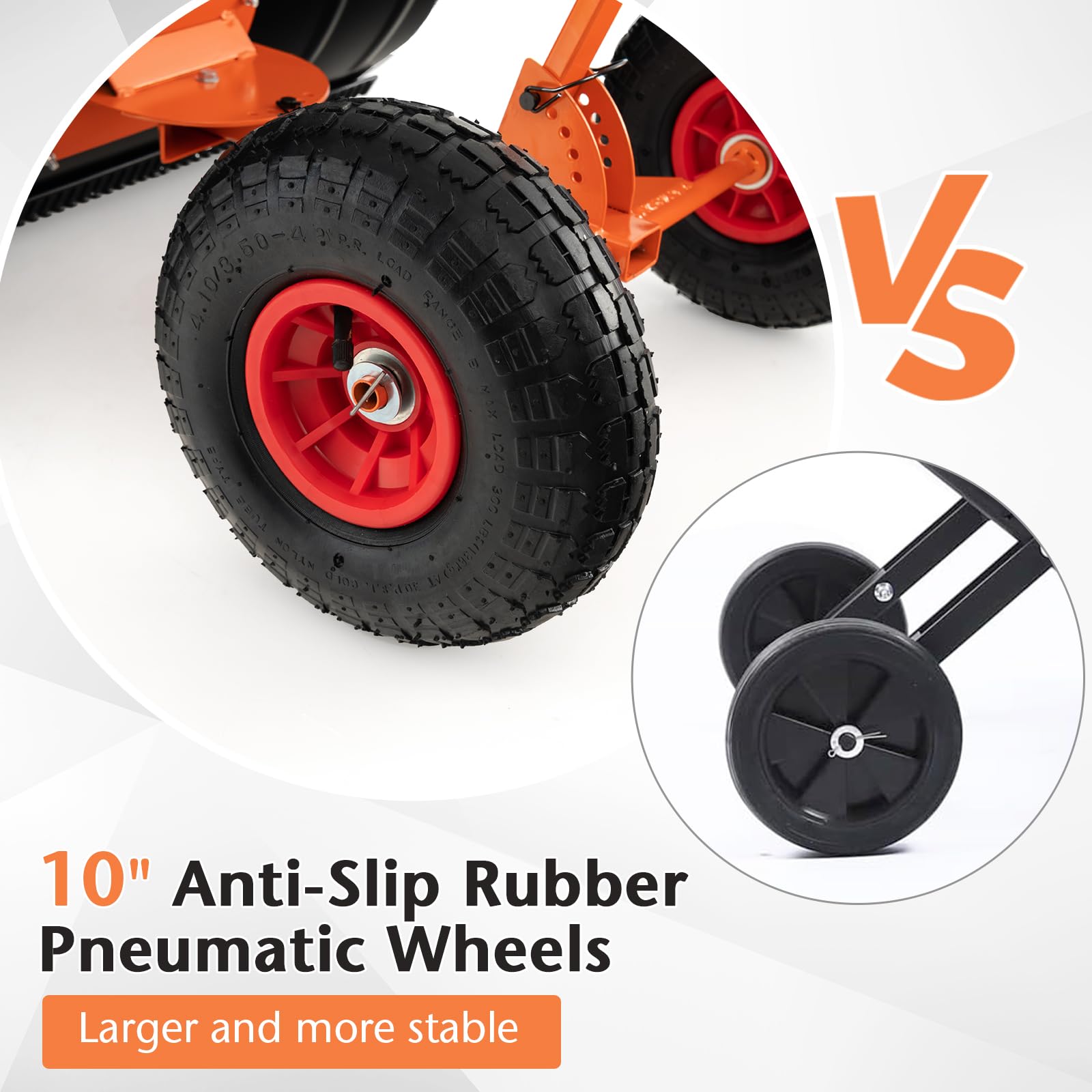 Pala quitanieves para entrada de vehículos, quitanieves de metal de 29'' con ruedas de goma de 10'' y mango ergonómico de ángulo ajustable, herramienta quitanieves rodante para entrada de vehículos