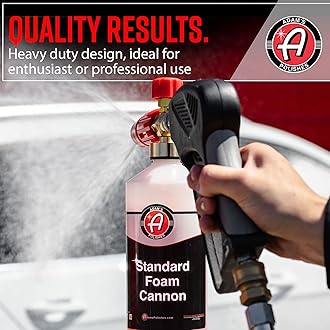Adam's Polishes Red Foam Cannon - Adjustable Intake Valve and Fan Pattern for Optimal Car Wash (Foam Cannon & Cold Nose Combo) - Produces Incredibly Thick Foam