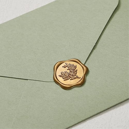 Miniatura 8 de UNIQOOO Calcomanías de Sello de Cera - Calcomanías de Sello de Sobre de Invitación de Boda de Eucalipto, 50 Piezas de Calcomanías Autoadhesivas de