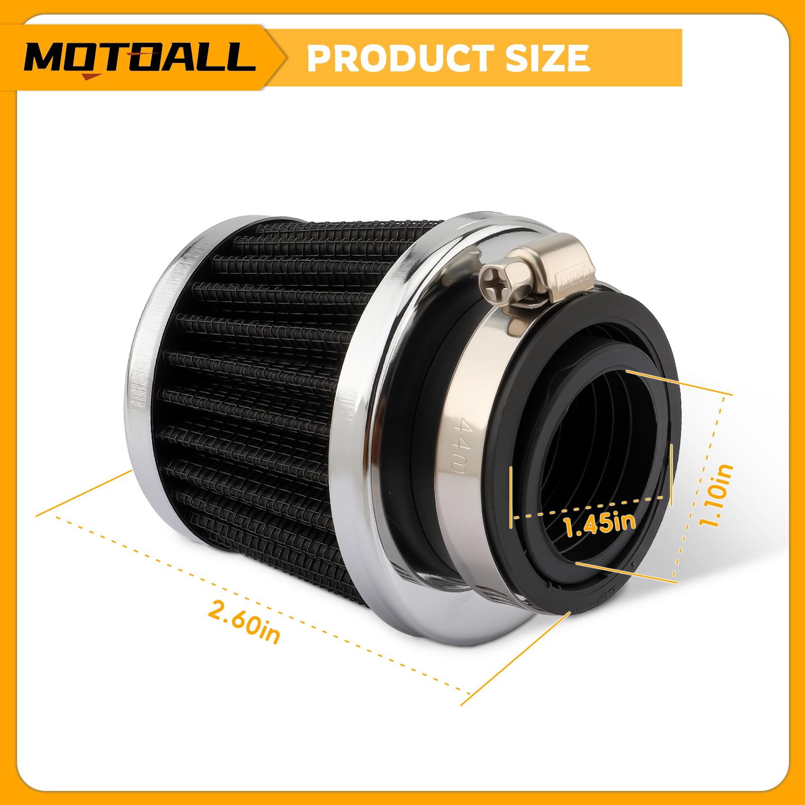 MOTOALL Filtro de aire de 28 mm de diámetro interior de 28 mm para moto de cross de 50 cc 90 110 125 cc para Honda Taotao Scooter