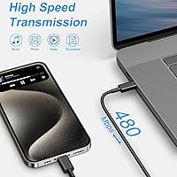 Vista 5 de Cargador para iPhone 17, 16, 15, carga rápida de 10 pies, paquete de 2 bloques de carga USB C de 20 W con cable tipo C compatible con iPhone 17/17