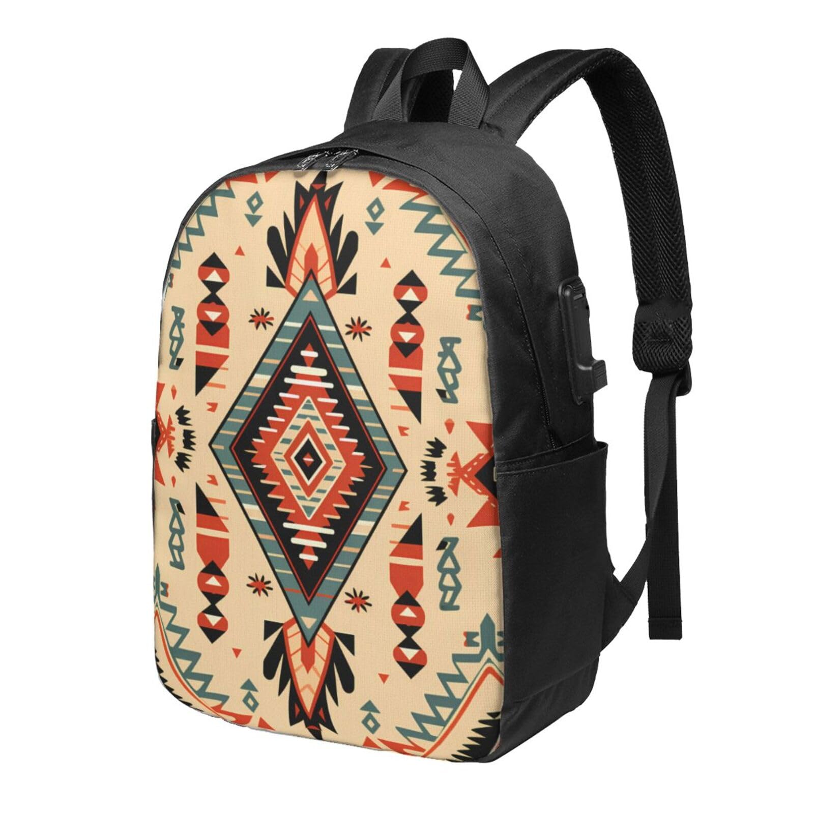 Travel Laptop Backpack Vintage Aztec Anti Theft Business Backpack Ethnic  Geometry Backpack with USB Charging Port Water Resistant Computer Bag for  Men
