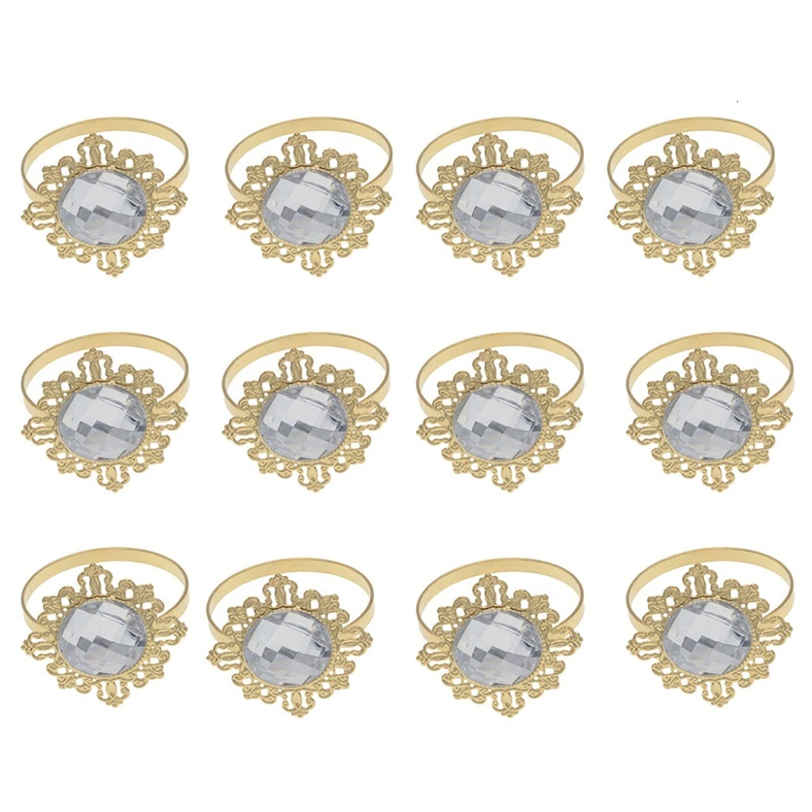 LLBATH Set Di 12 Portatovaglioli In Acrilico Viola, A Forma Di Diamante, Per Matrimoni, Banchetti E Decorazione Tavola, 5x5 Cm