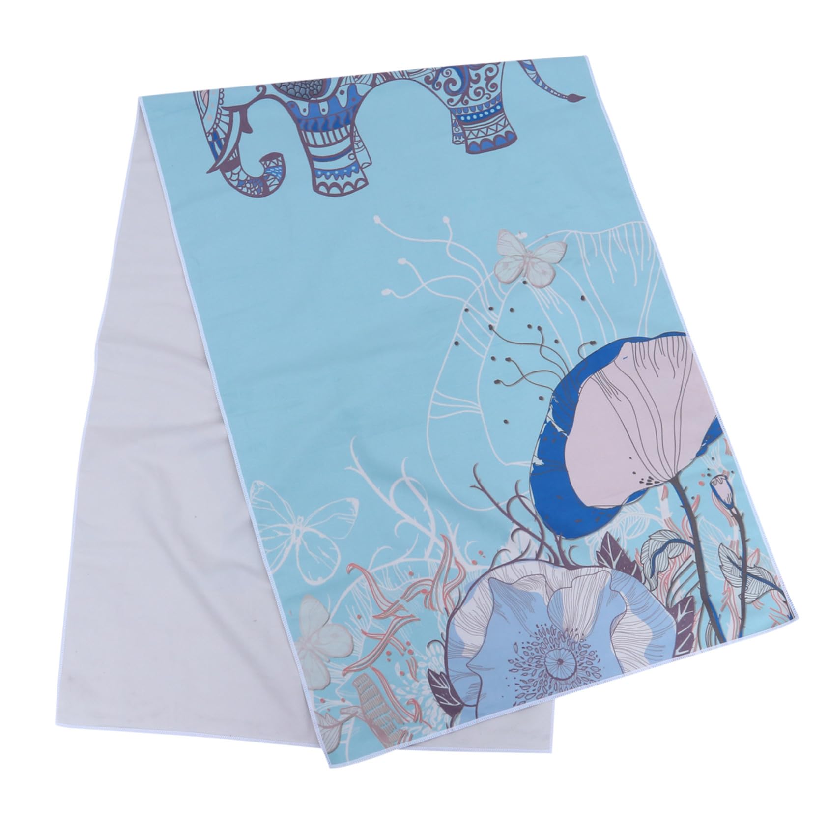 Tappetino Yoga Antiscivolo Stampato Blu in Peluche | Motivo Animale Retrò, Tocco Delicato e Sicuro, 1 Pezzo per Esercizi e Uso Outdoor
