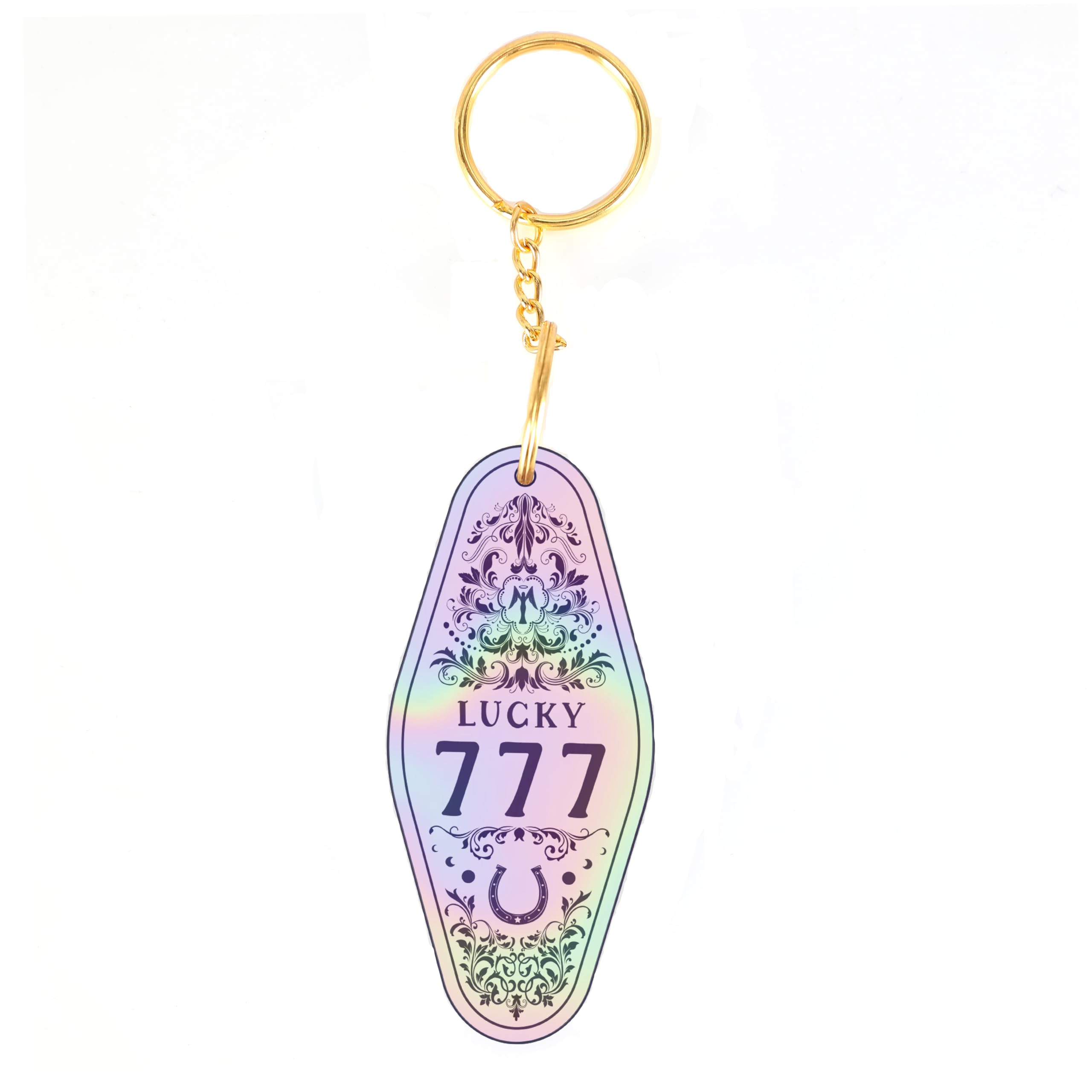 Asvp Shop Unisex Iridescent Angel Number Vintage Motel Key Tag Keychain Manifestation One Size