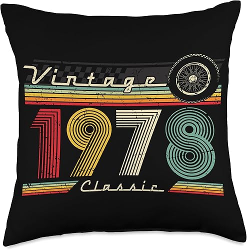 Original 1978 Birthday vintage gift Legend Bday 1978 Vintage Birthday Retro Limited Edition Men Woman Gift Throw Pillow, 18x18, Multicolor