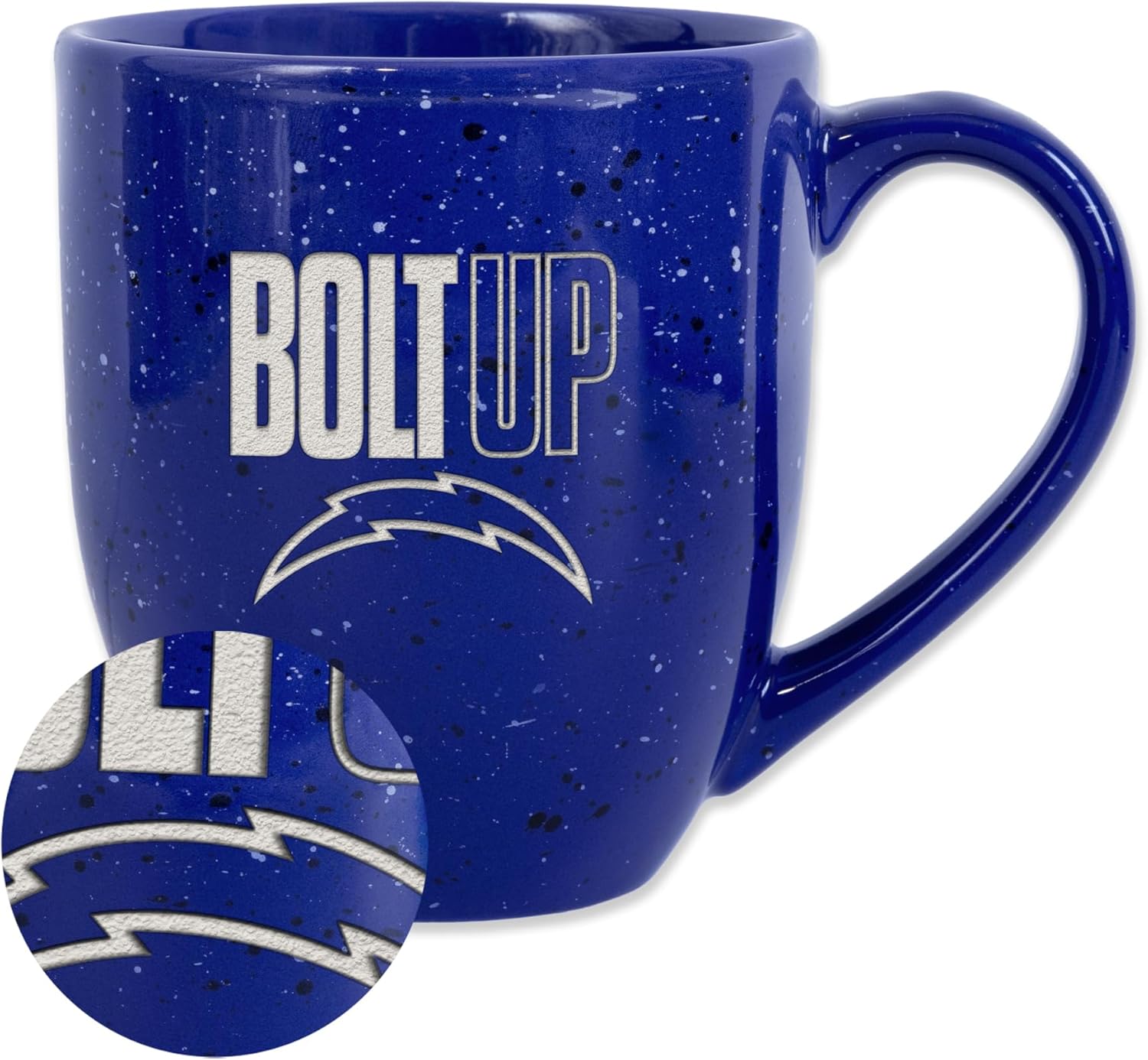 Rico Industries NFL Football Team Slogans and Chants 16 oz Team Color Laser Engraved Speckled Ceramic Coffee Mug