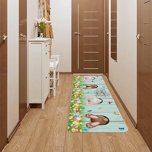 Vista 152 de Tapete de Feliz Navidad, tapete antideslizante para puerta delantera, baño, cocina, dormitorio, patio, entrada, 16 x 24 pulgadas, rojo, negro y verde