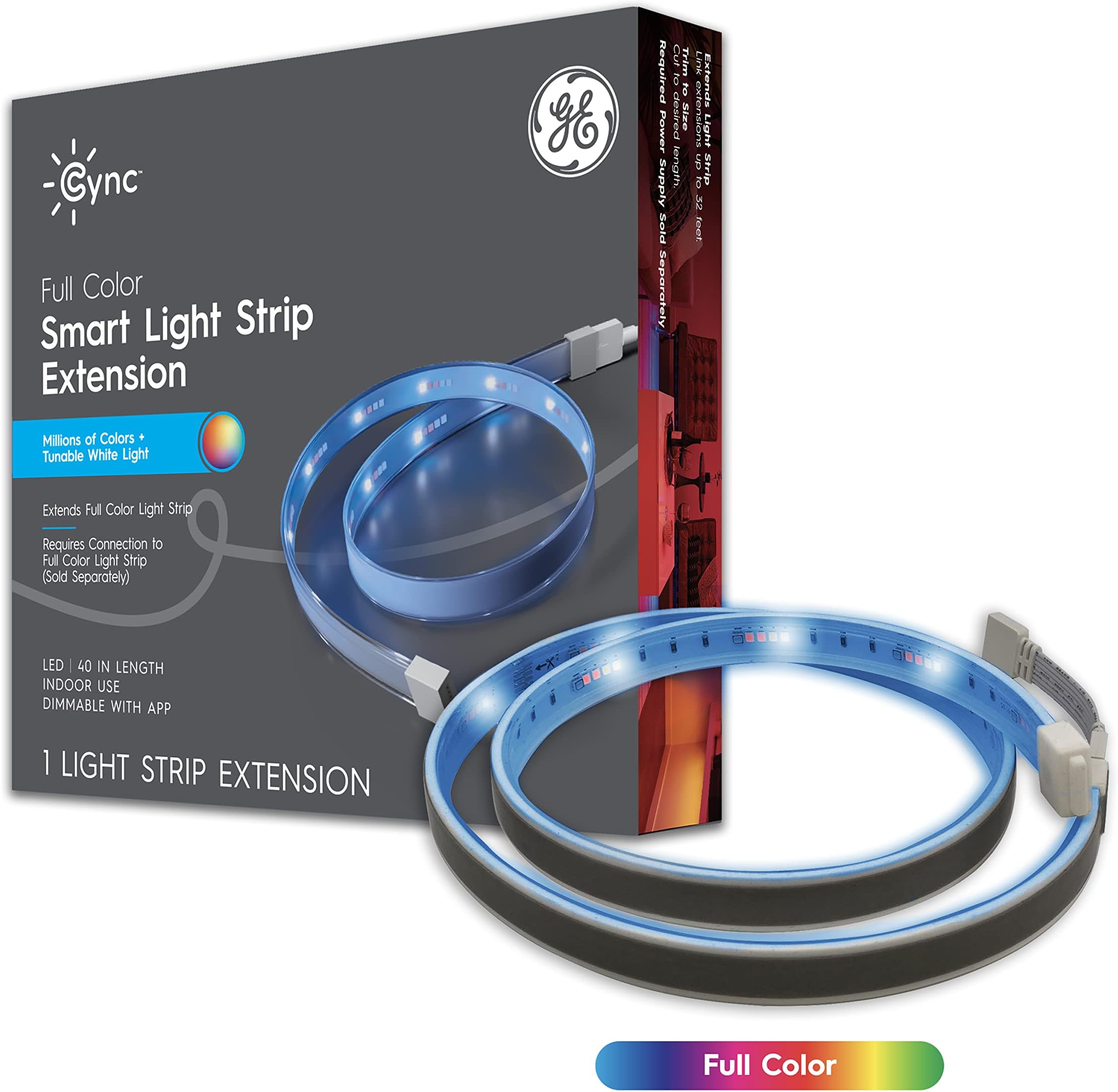 GE Cync Direct Connect LED Smart Light Strip Extension, Color Changing Strip Light, 40 Inch Extension ONLY