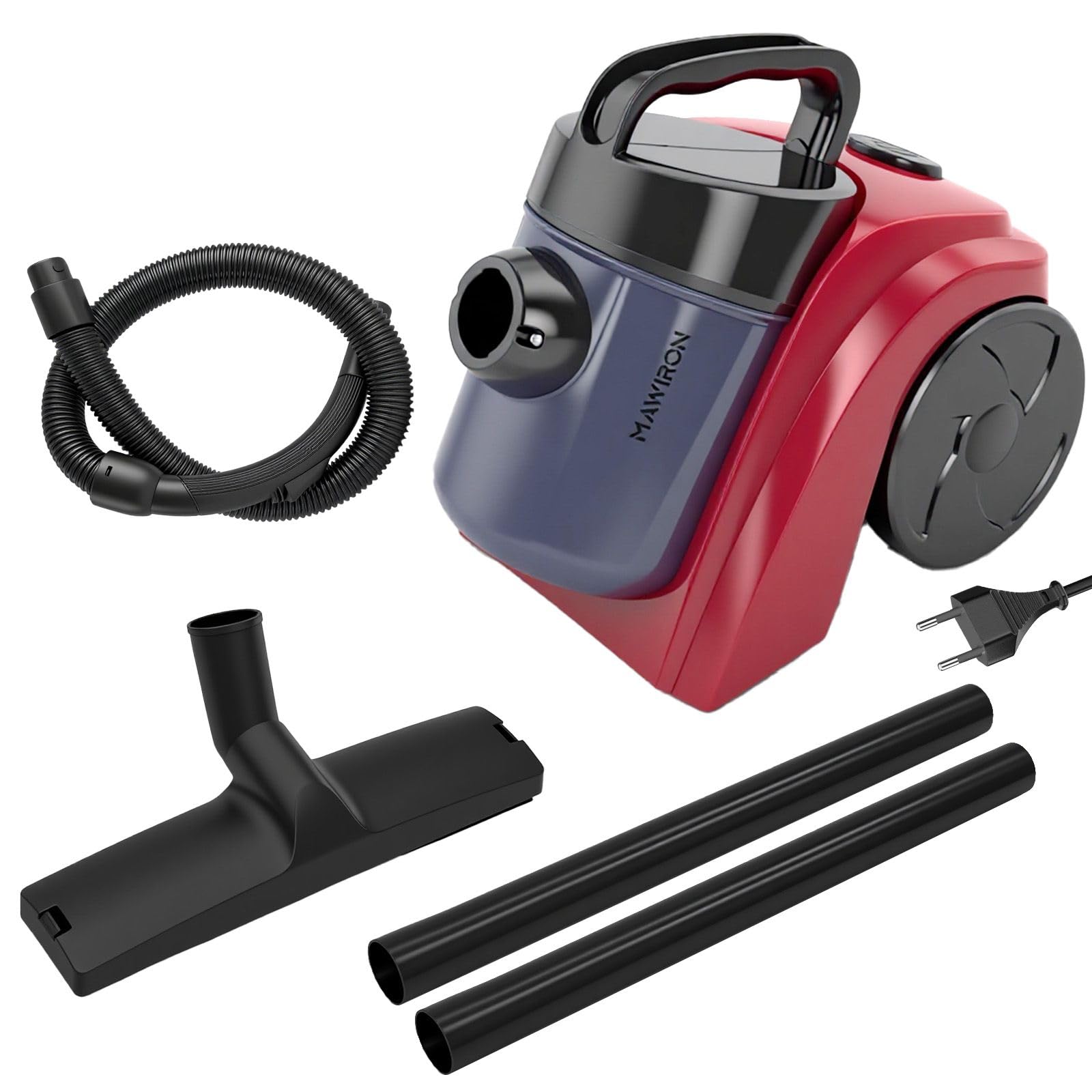 Aspirateur sans Sac 1000 W sans Sac avec Forte Puissance d'Aspiration Tête de Brosse 2 en 1 pour Tapis, Sols Durs et Poils d'animaux