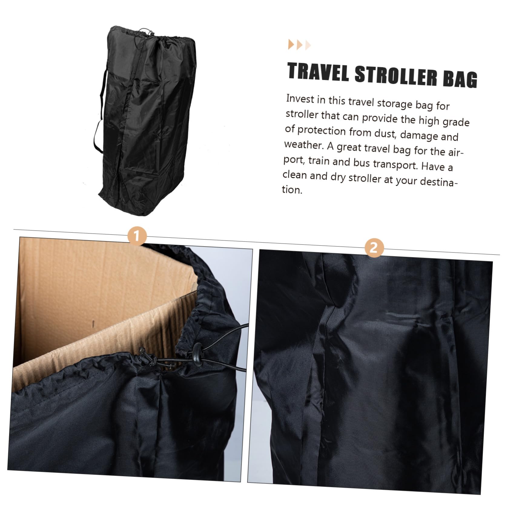 UPKOCH Bolsa para Cochecito de Ñiño Doble Correa para Hombro, Resistente Nailon Negro, Tamaño, Bolsa Organizadora para Viajes en Avión, Tren y Coche, Protección y Almacenamiento Seguro