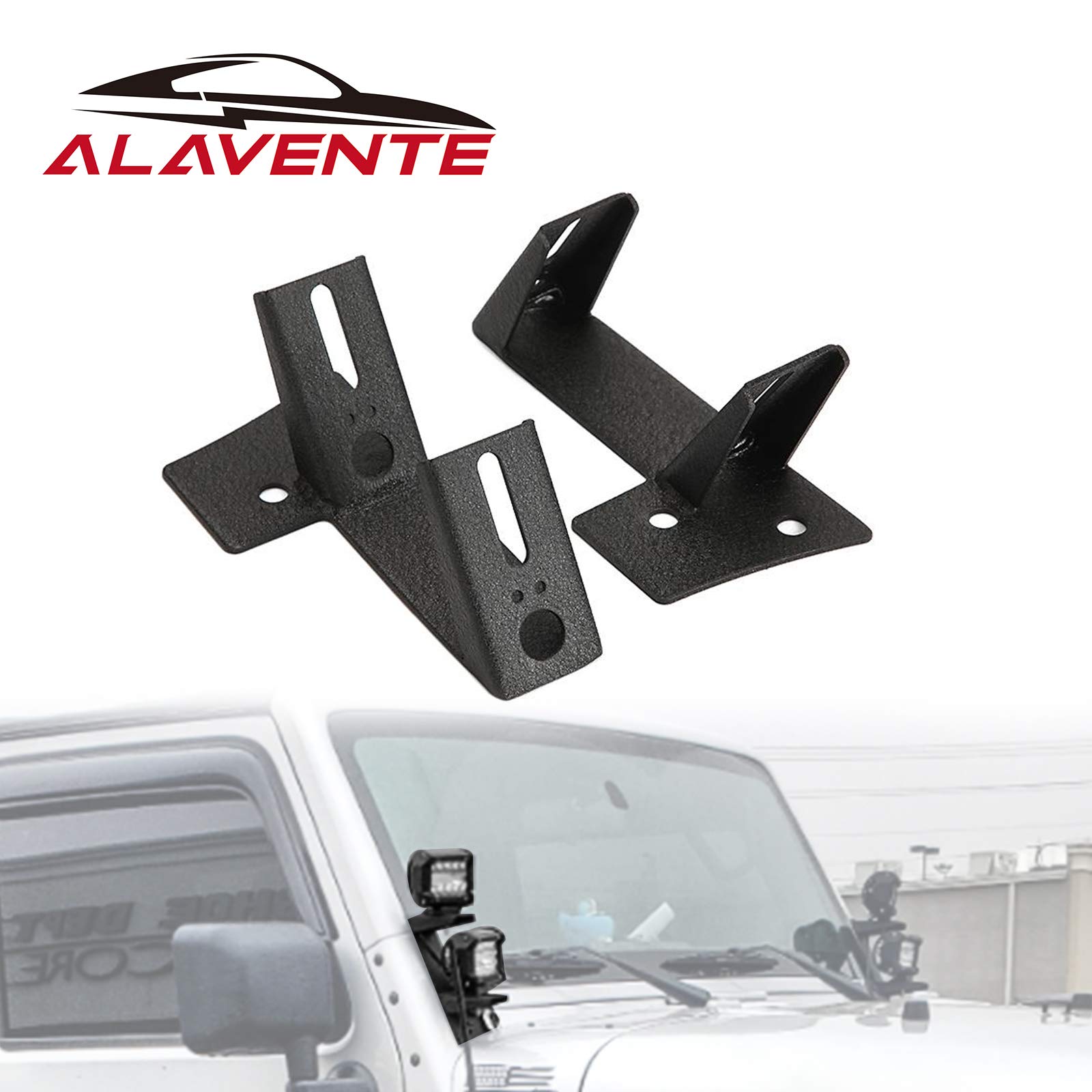Dual APillar Light Brackets ALAVENTE Dual Lower Windshield LED Work