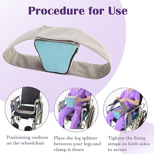 Miniatura 5 de Cojín limitador antideslizante con cuña de silla de montar y cinturón de seguridad, correas de fijación de piernas divididas para silla de ruedas,