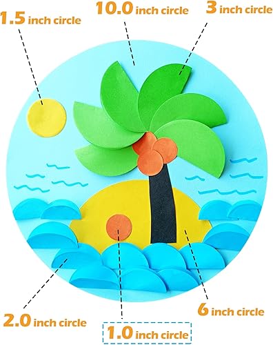 Miniatura 4 de Ezyaid Círculos de papel de construcción con colores surtidos de 1 pulgada, papel de manualidades de colores 400 hojas para niños, suministros de