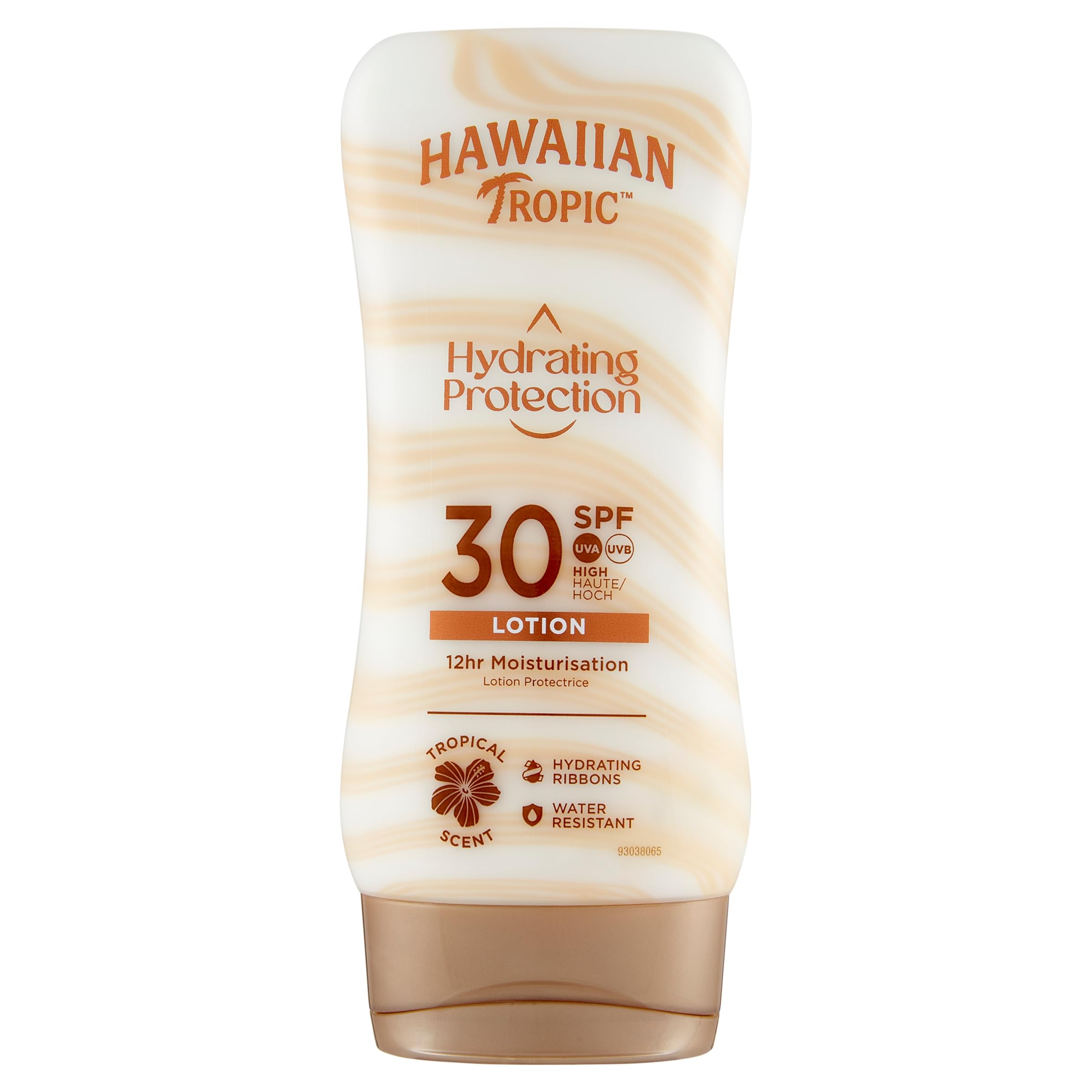 Hawaiian Tropic Hydrating Protection Sunscreen Lotion, Water Resistant SPF 30 UVA Plus UVB Protection Suncream, 12-Hour Moisturising Sun Lotion with Cocoa and Shea Butter, 180 ml