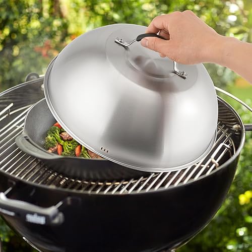 Miniatura 7 de only fire Chesse - Cúpula fundidora de Chesse, cubierta de vapor redonda resistente de 9 y 12 pulgadas, accesorios de parrilla de acero inoxidable