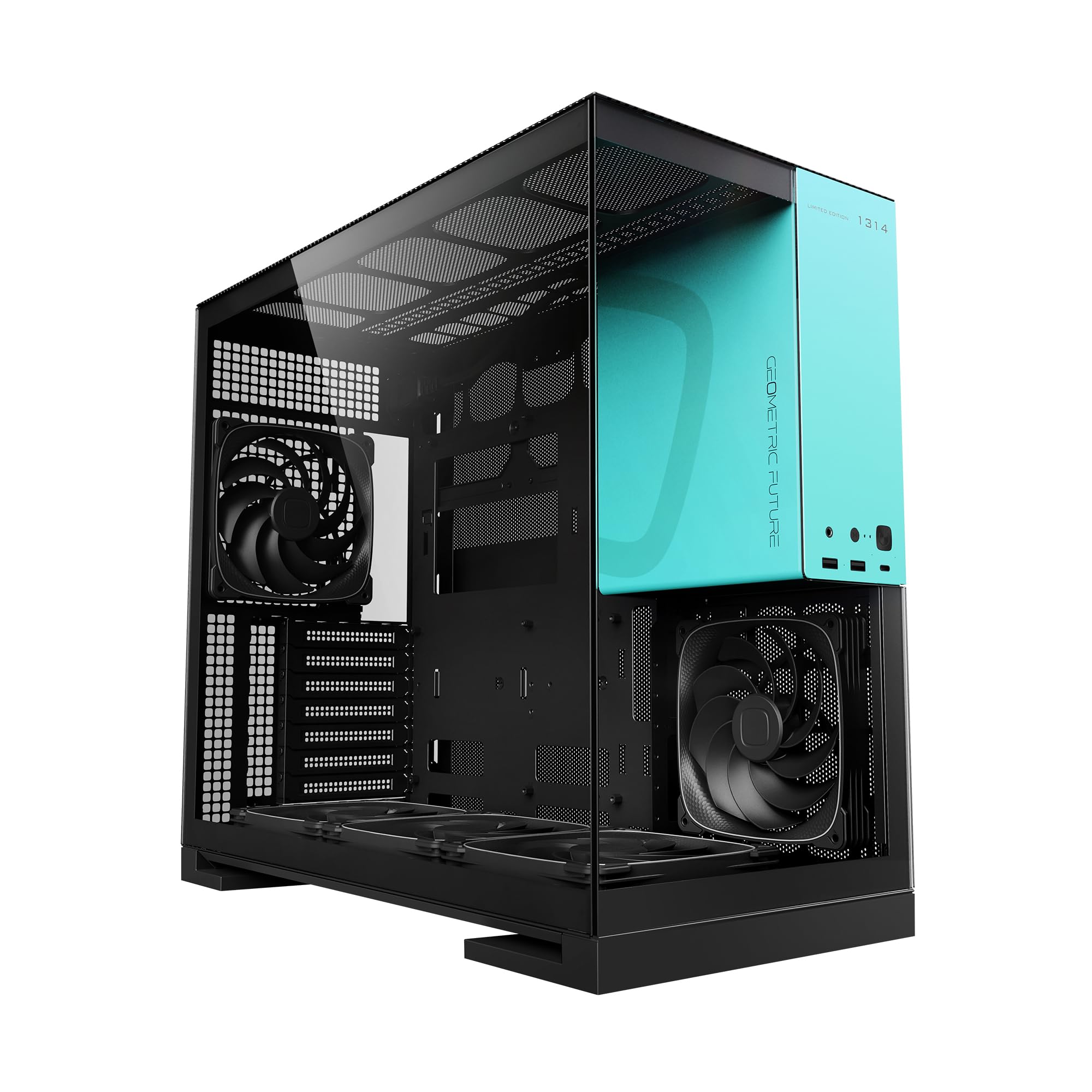 Amazon | GEOMETRIC FUTURE ミドルタワーPCケース Model 5 Black Blue