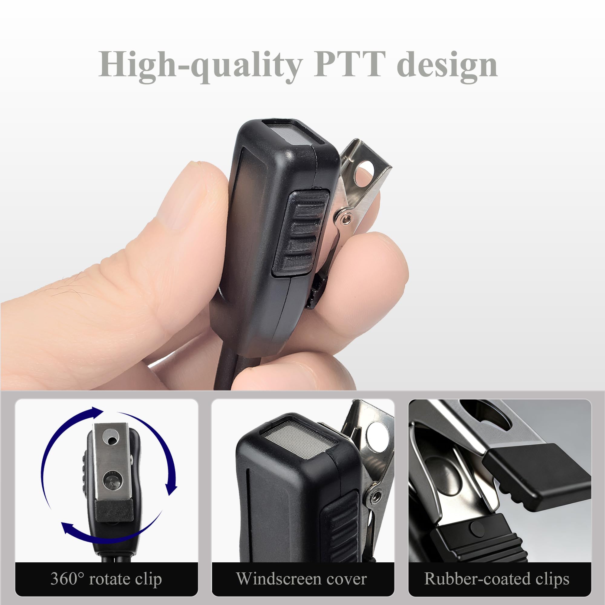 UAYESOK Sicherheits-Ohrhörer: Verdecktes Funk-Headset mit Luftakustikschlauch und PTT-Mikrofon für Motorola R7, MXP600, ION, APX, N70, N50 und N30
