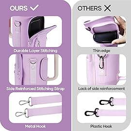 linmaya Water Bottle Carrier Bag with Phone Pocket for Stanley Cup 40/30oz,Insulated Neoprene Water Bottle Holder Cross-boday Bag with Adjustable Shoulder & Handheld Strap Stanley Cup Accessories