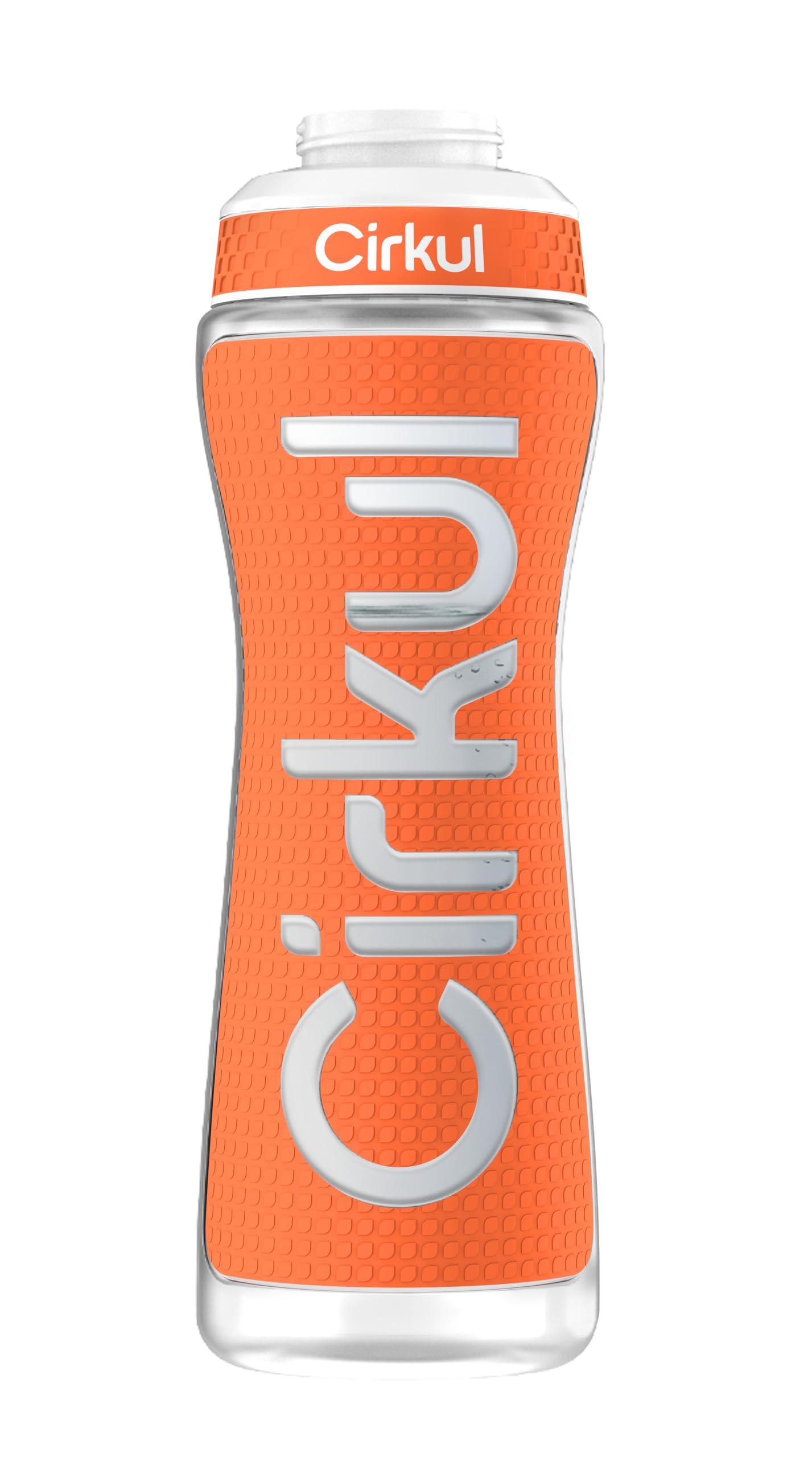 Cirkul22oz. Orange Plastic Grip Squeeze Water Bottle & Sport Lid, BPA-Free, Non-Slip Design for Gym, Biking & Sports