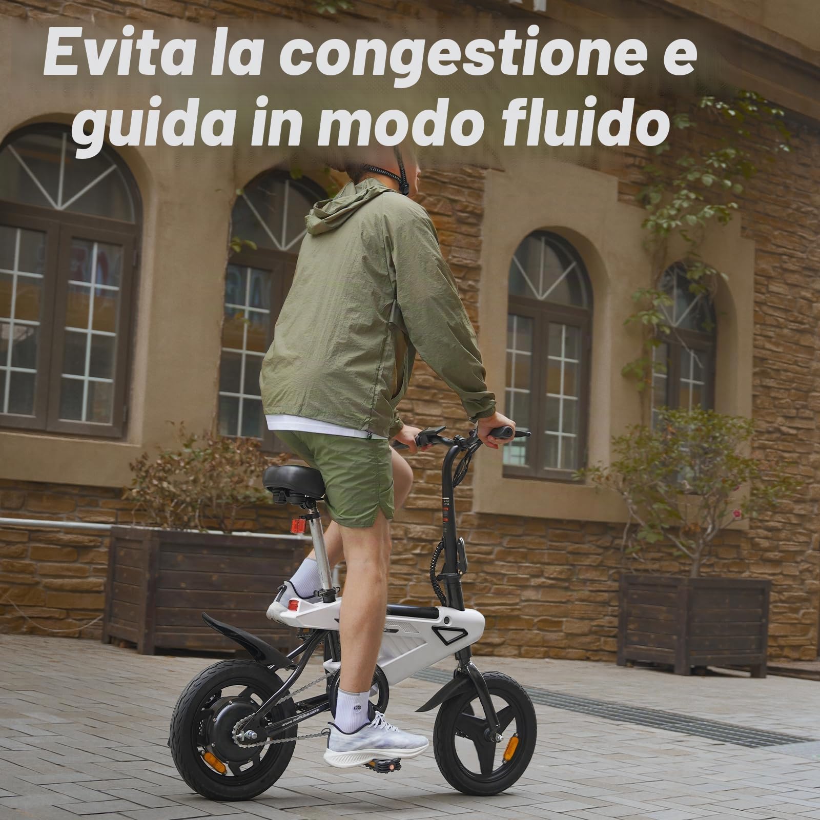 Bicicletta elettrica da 14 pollici, per adulti, 250W motore con portata di 35 – 45 KM, mini bici elettrica con 3 modalità di guida, bici elettrica da 25 km/h per uomo e donna