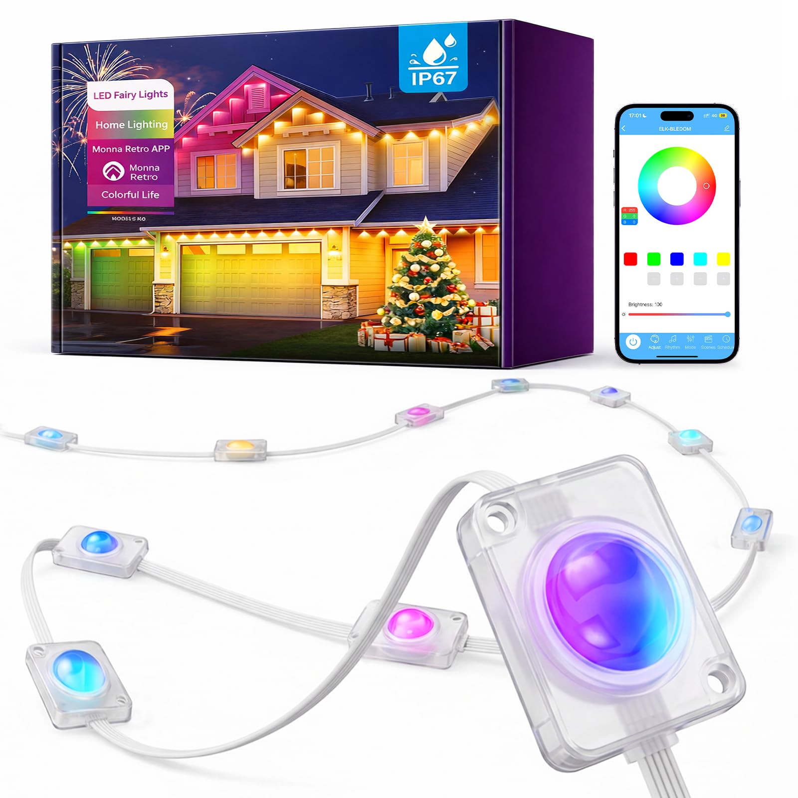 Photo 1 of iMaihom 100ft RGB Color Chasing String Lights