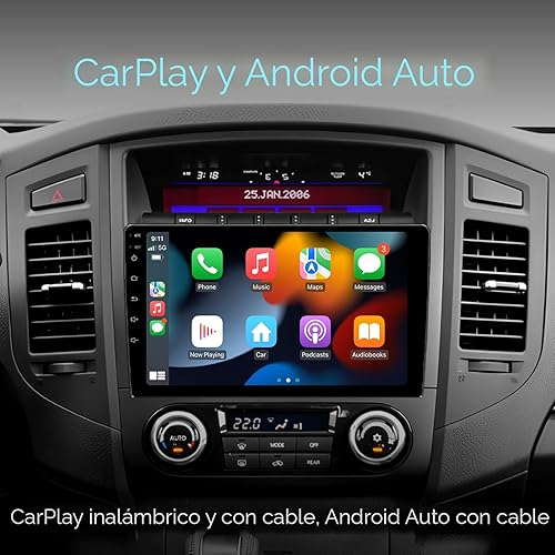 Miniatura 4 de 9 pulgadas 2+32 GB IPS pantalla táctil completa Android coche radio audio vídeo reproductor estéreo para 2Din Raido modelo con CarPlay Android Auto