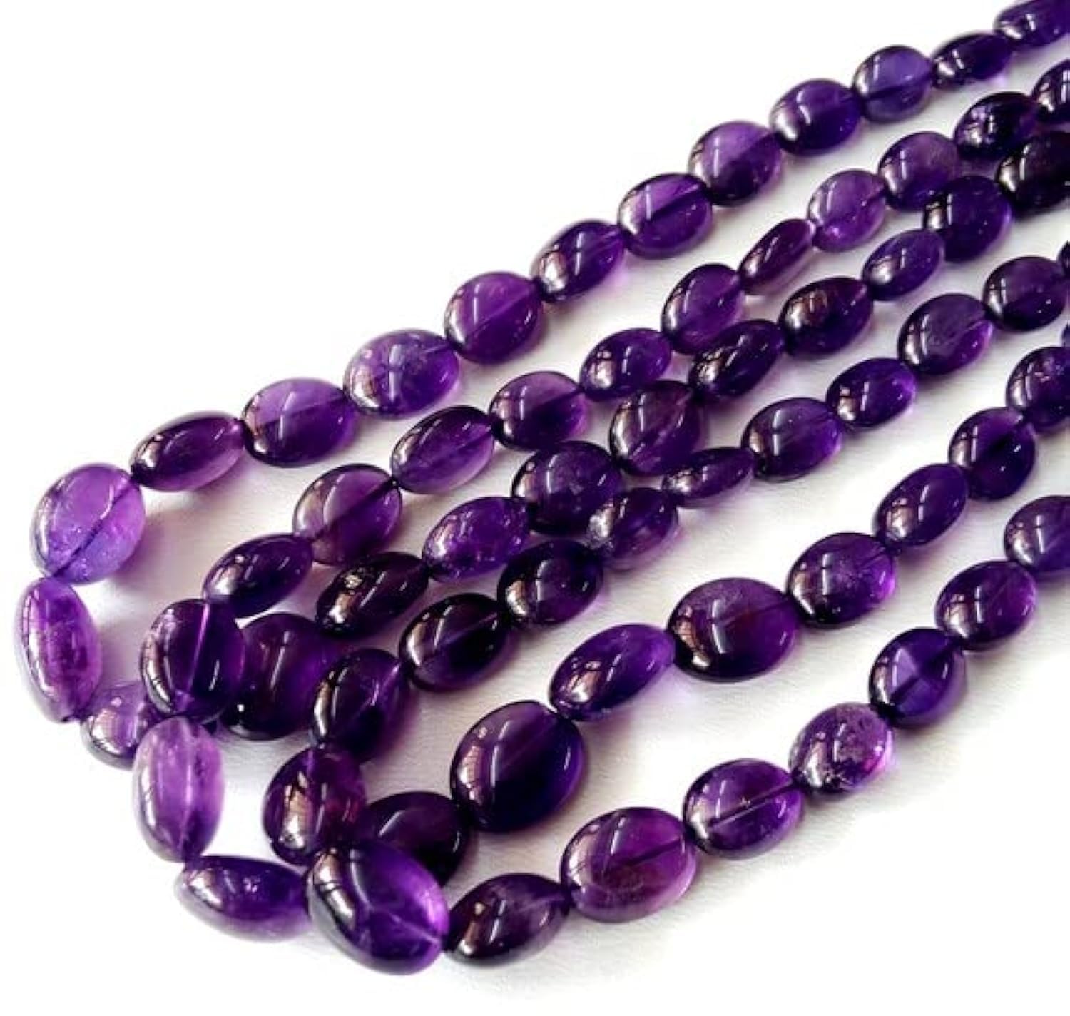 Améthyste nuggets lisses de forme ovale 6.5-12mm fil de perles en pierre naturelle violette E2157
